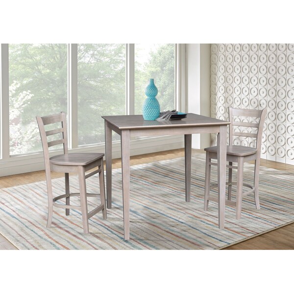 International Concepts 36 in. x 36 in. Counter Height Table with 2 Emily Counter Height Stools - 3 Piece Set K09-3636-S6172-2 - main